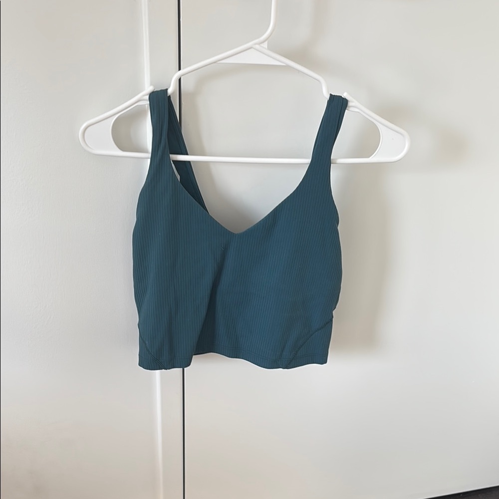 Lululemon Athletica Teal Ribbed Crop Top